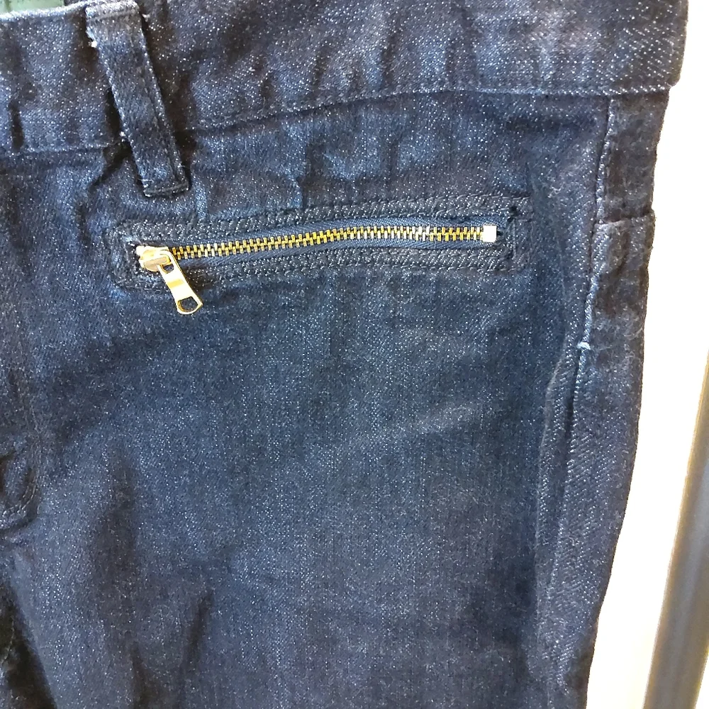 Lauren‎ Ralph Lauren Jeans, Double Zipper Front Pockets, Dark Blue, Size 14